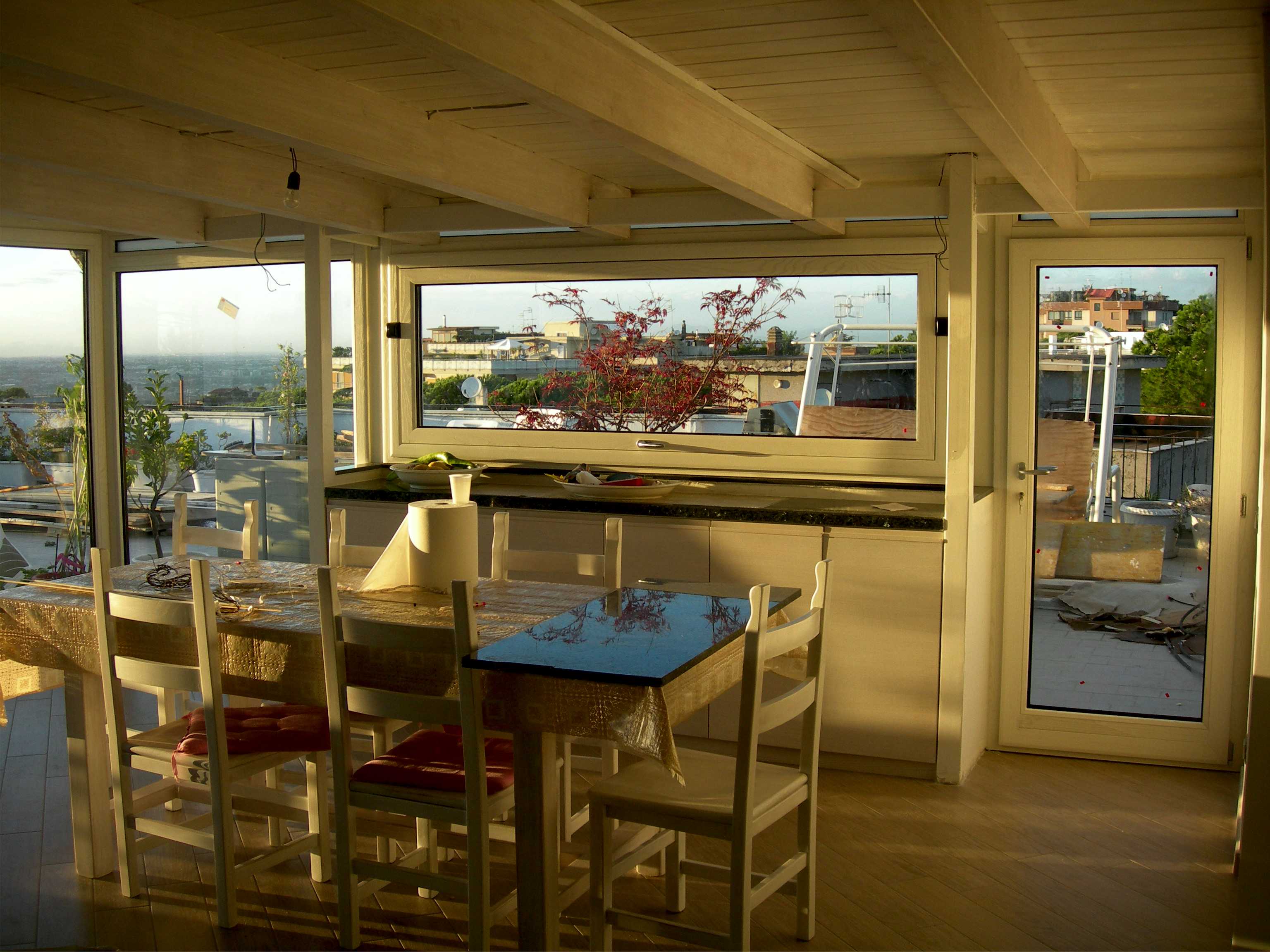 Veranda in legno-alluminio